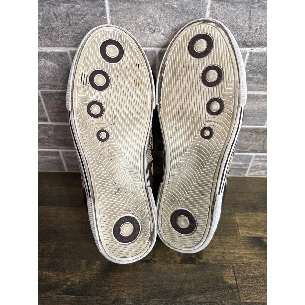 Coach‎ Womens Signature Monogram Suede Hook and Loop Sneakers Brown A2560 6B